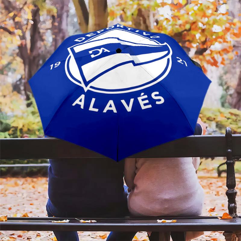 1 PC Automatic Folding Umbrella - Deportivo Alaves Pattern Portable Foldable Design With 8 Ribs Christmas Birthday Gifts