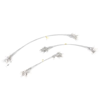 20 Pz/Lotto Terminale in Filo d'Acciaio con Girella Accessorio da Pesca Lenza 15Cm 20Cm 30Cm
