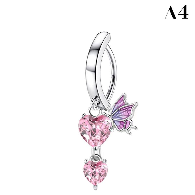 Кольцо для пупка из нержавеющей стали в форме крыльев в форме сердца — фото 12