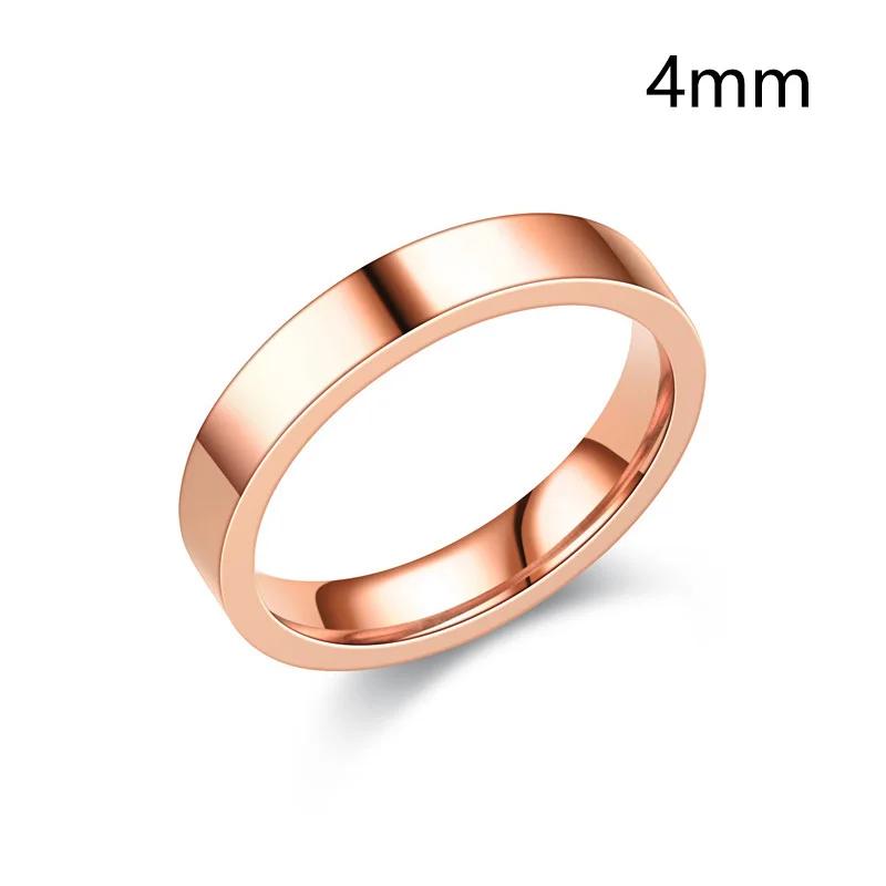 3/4/6/8mm Wide Stainless Steel Rings High Polished New Fashion Classic And Generous For Men's And Women's  Jewelry Gift