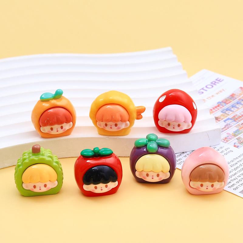 3D Cute Fruit Girl Resin Doll for DIY Jewelry and Crafts