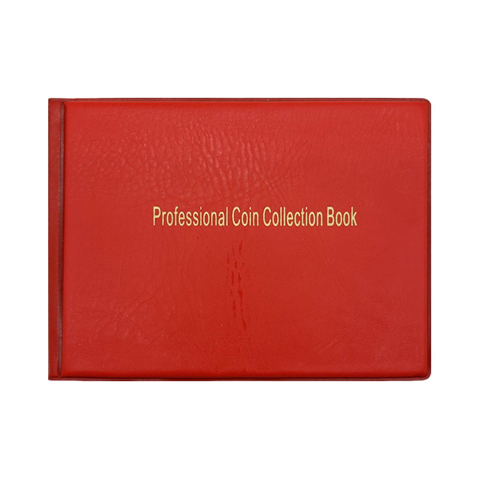 

240 Coin Collection Album for Ancient Coin Currency Collection Supplies with Protective Cover Vintage Coin Storage Album красный
