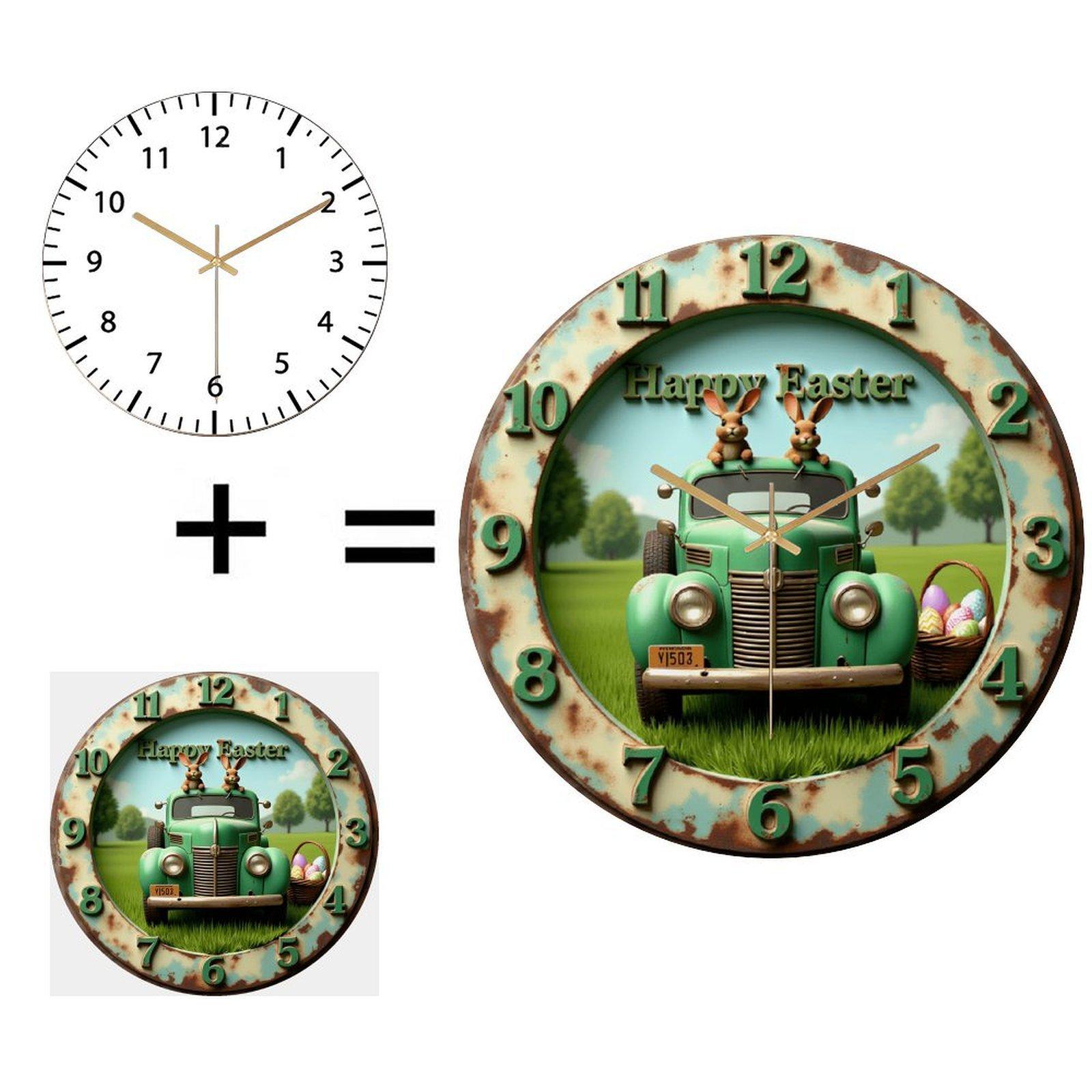 30x30cm Round Wall Clock with High-Transparency Glass and Precision-Cut Metal Frame (White,12 in(30.48cm))