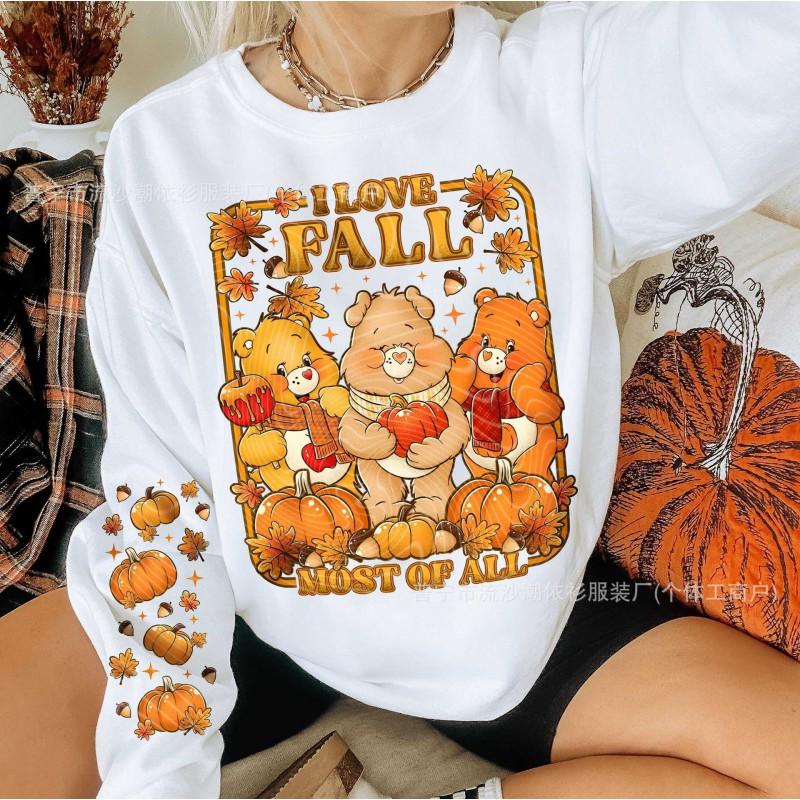 Womens Halloween Sweatshirt Cute Ghost Print Long Sleeve Pullover Casual Top