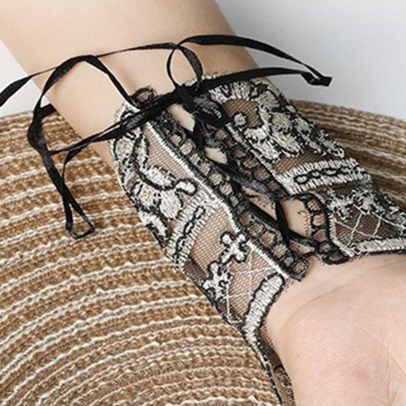 Handschuhe Handgefertigt Braut Hochzeit Handschuh Stickerei Spitze Armband & Verstellbares Seil