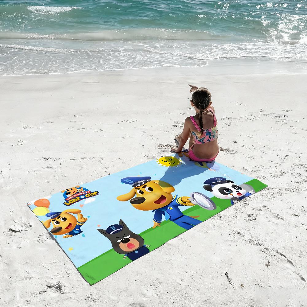 Cartoon S-Safety-Sheriff Labrador-S Towel Shower Sauna Travel Spa Quick Dry Gym Accessories Soft Large Beach Towels