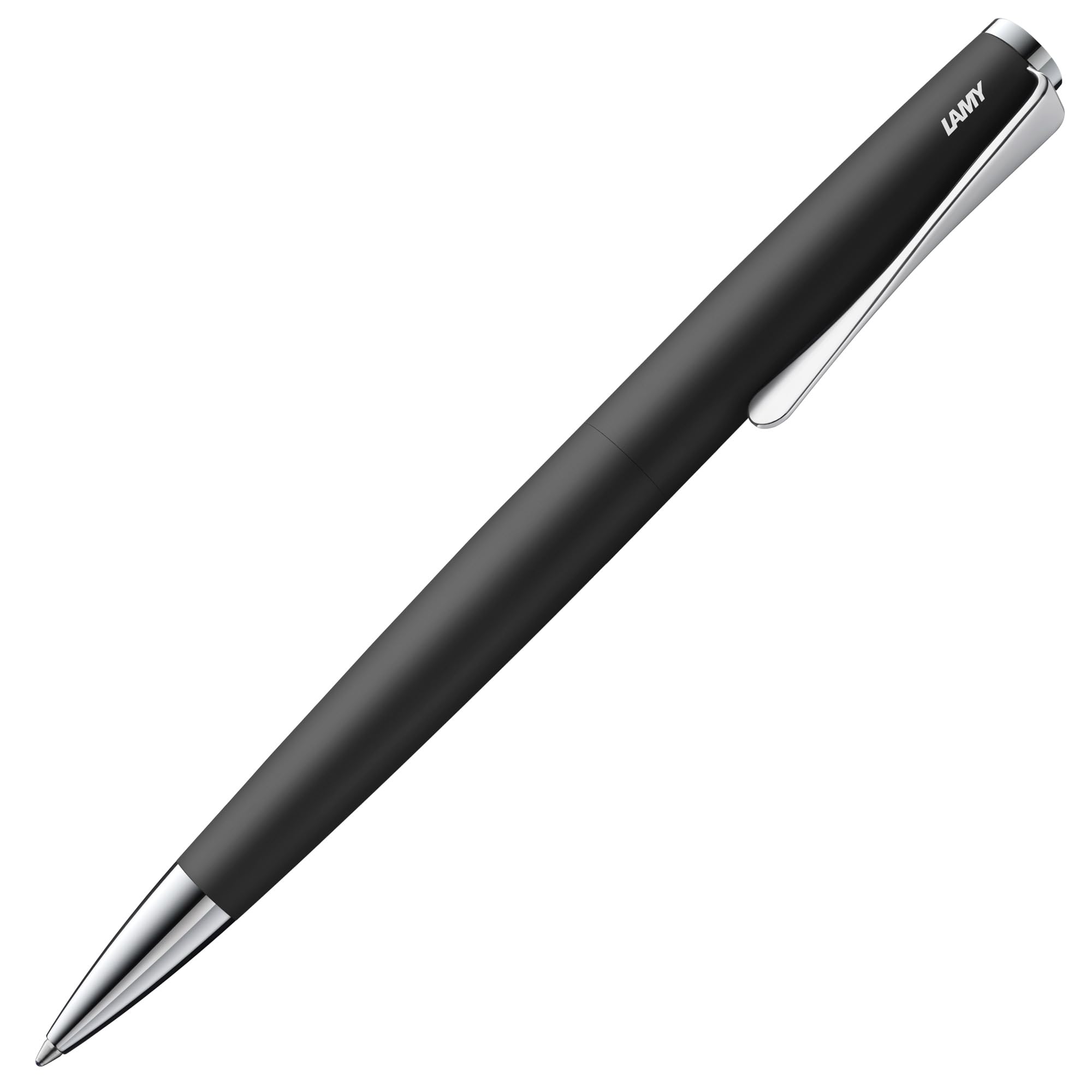 

LAMY Studio Black Ballpoint Pen Elegant Stainless Steel Body Propeller Clip Includes Line Width LAMY M 16 - - - High-Yield Refill, M, Black, чёрный
