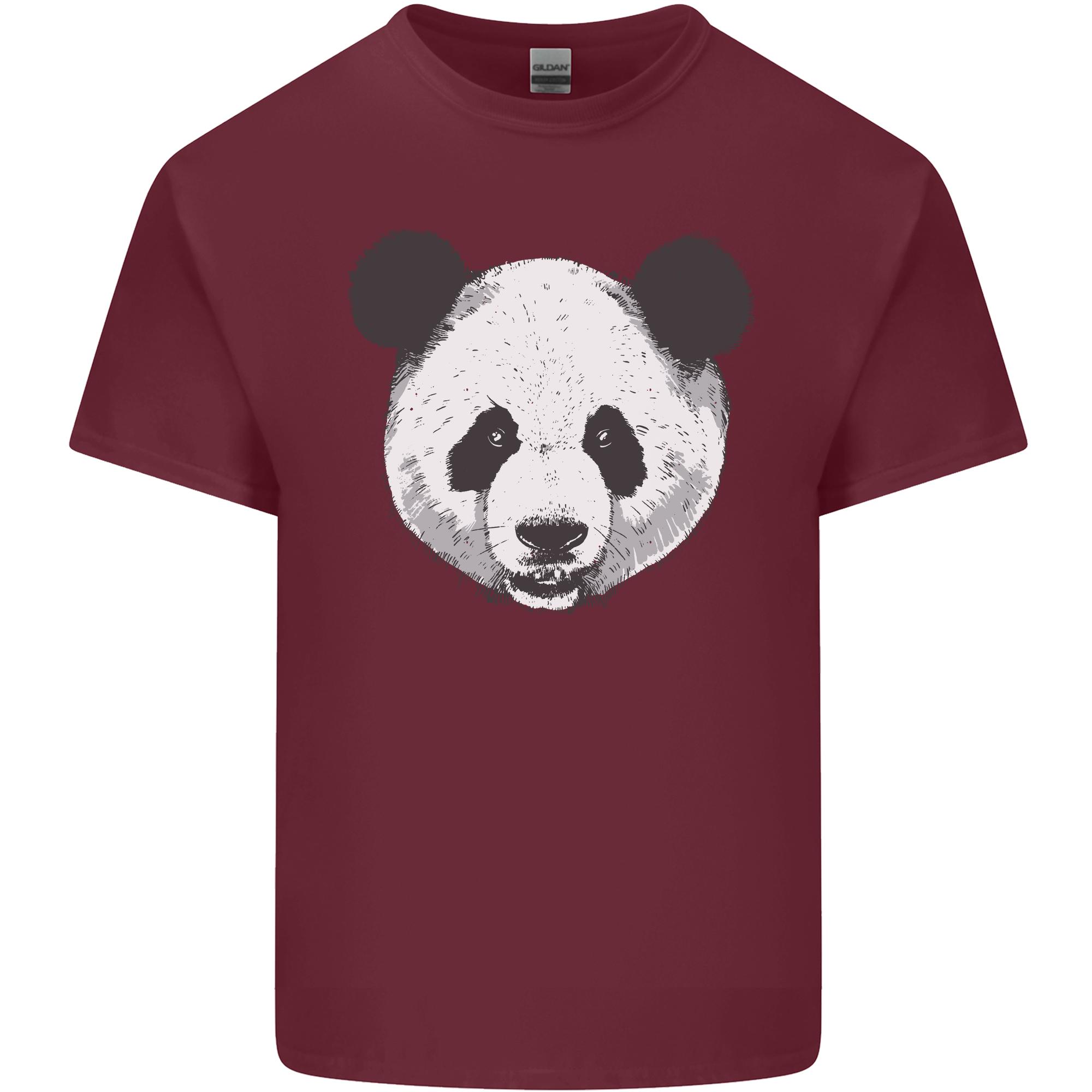 A Panda Bear Face Unisexs Light Cotton TShirt S