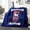 Coperta in Flanella con Stemma dell'Ipswich FC, Poliestere Morbido, Design Moderno, Per Tutte le Stagioni per Campeggio, Viaggi, Regali per Feste o Compleanni
