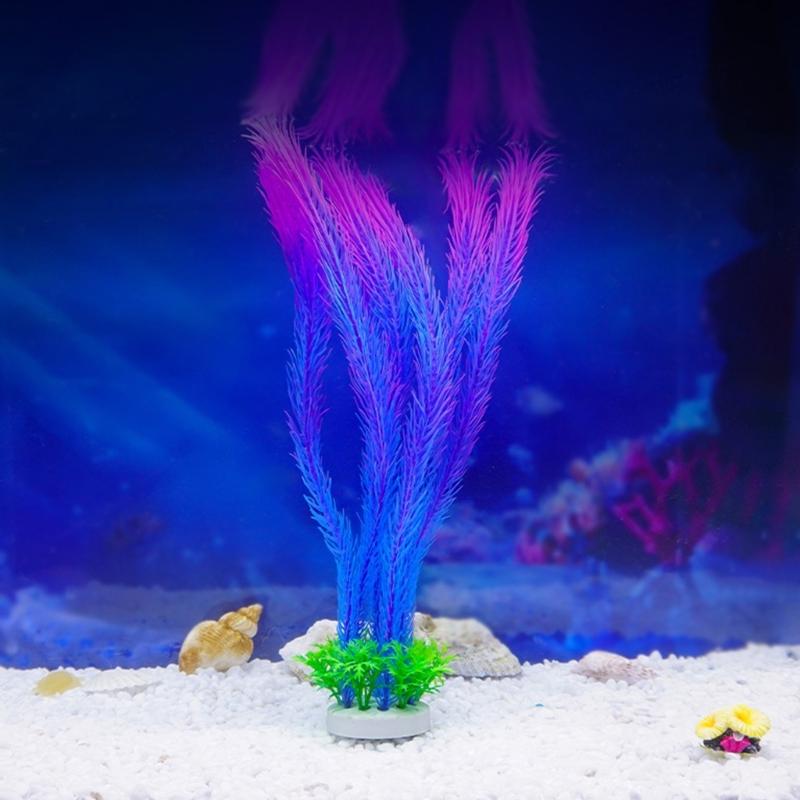 4PCS Realistic Plant Fishtanks Decoration Artificial Water Plant with Base for Office Commercial Aquariums Landscaping