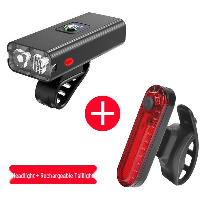 Lishi Dual T6 Rechargeable Bicycle Headlight with Taillight 42x34x52mm