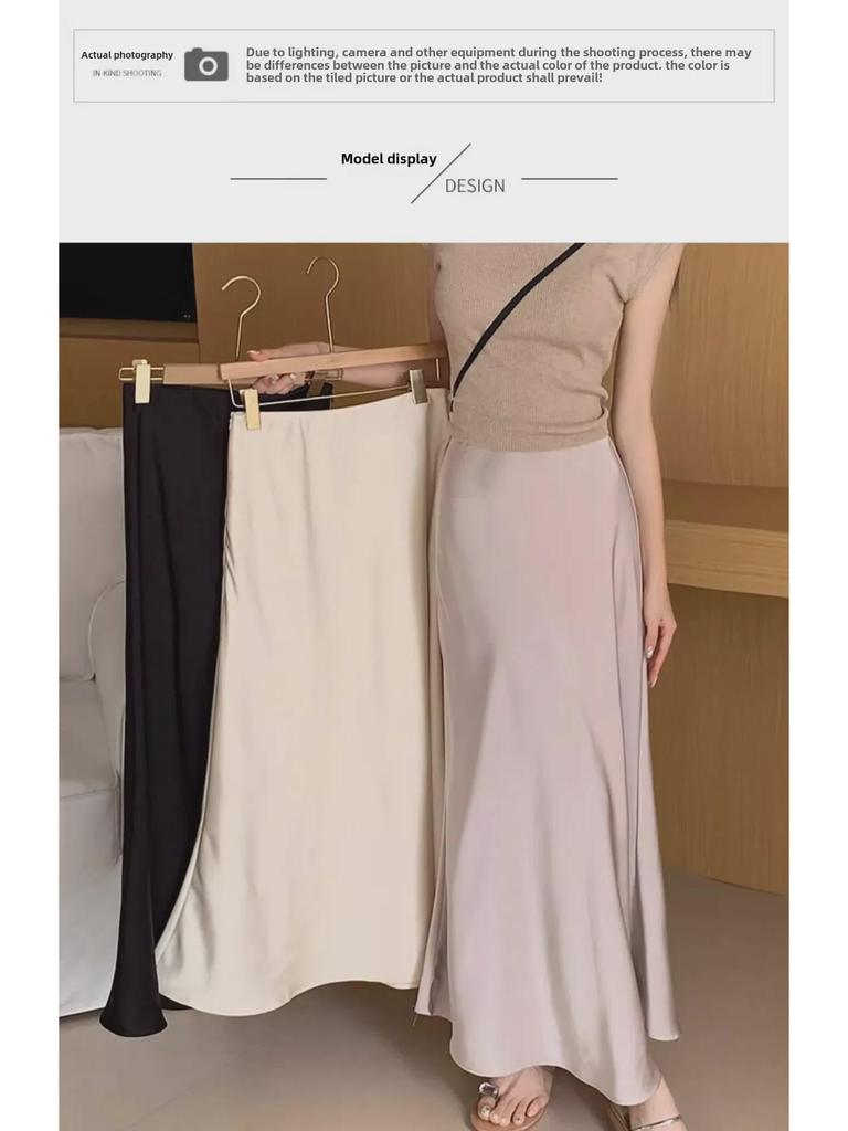 Högmidjekjol i satin med fisksvans – Vår/Sommar 2025 Kollektion