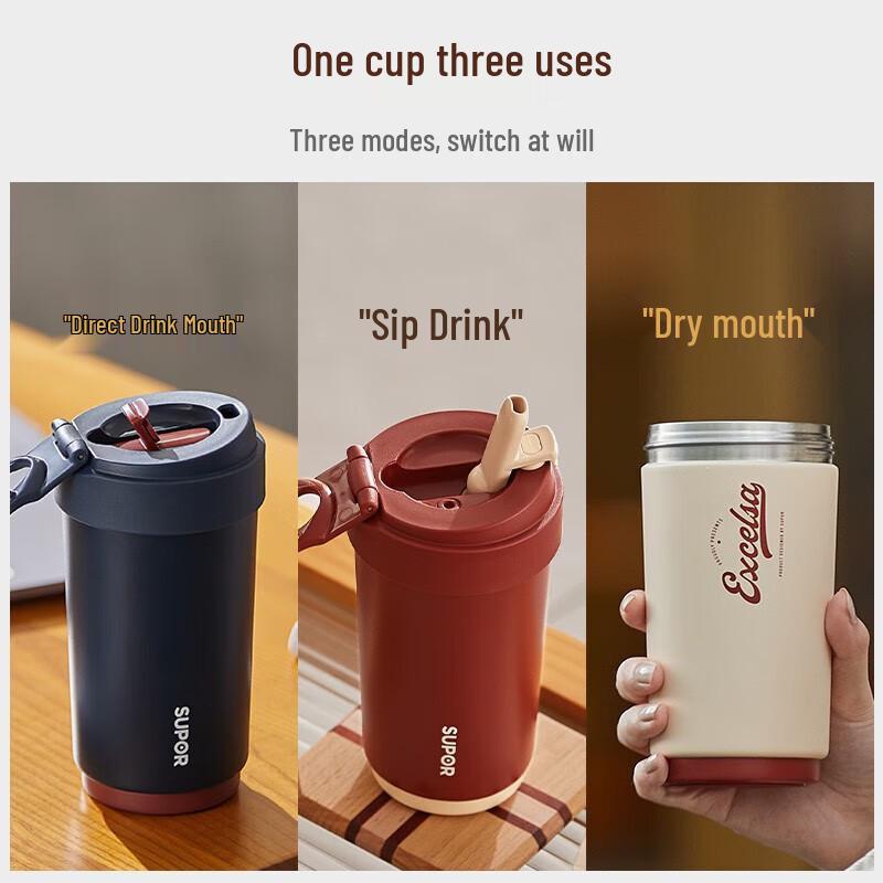 Supor 450ml Portable Ceramic Lined Thermos Mug