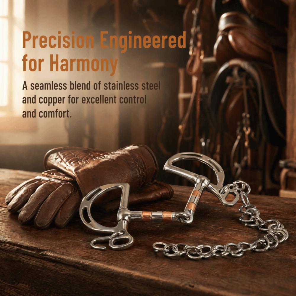 Copper Horse Snaffle Bit Durable Horse Mouth Bit Portable Stainless Steel Horse Bit  Horse Training