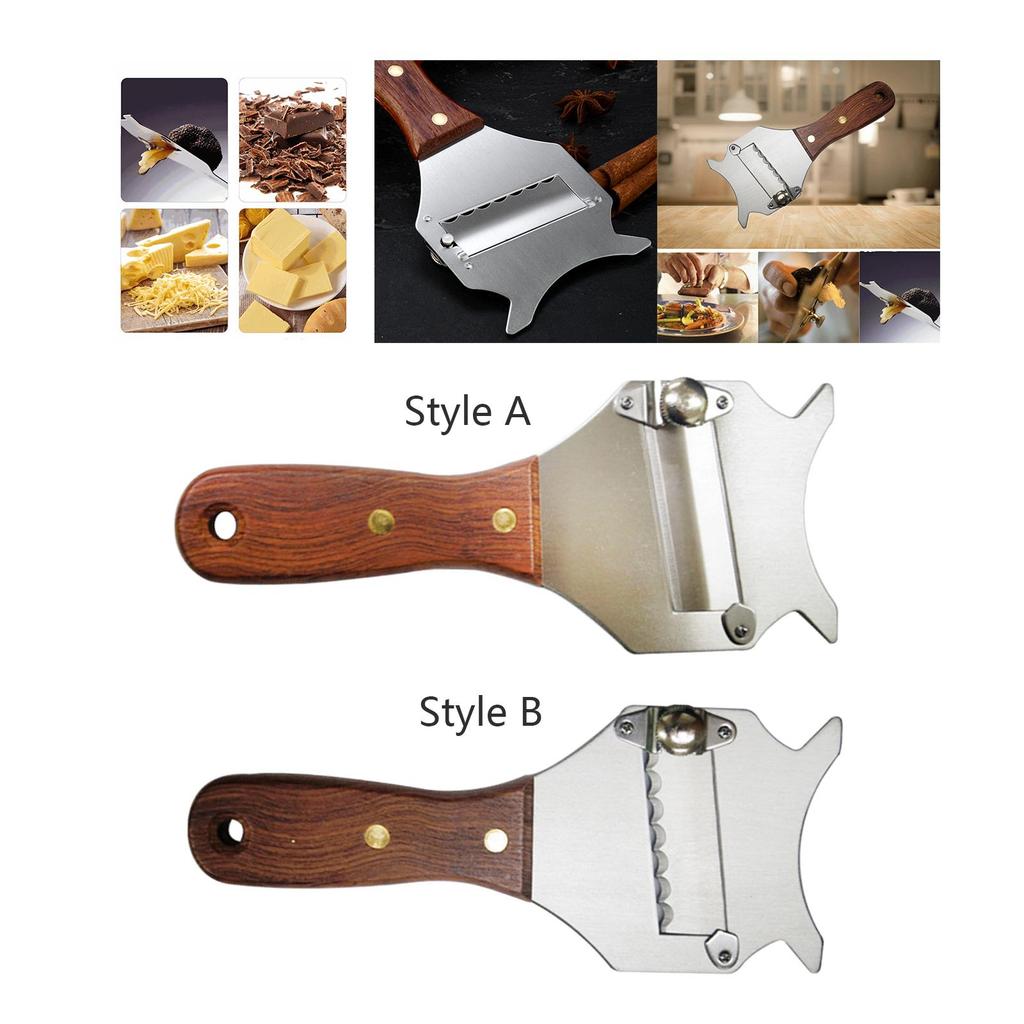 Professional Stainless Steel Truffle Slicer with Wood Handle,Cheese Chocolate Slicer, Household Baking Tools