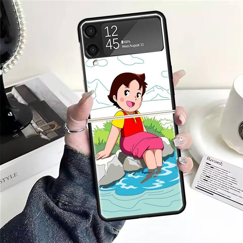 Heidi Niedliche Cartoon Hüllen Für Samsung Galaxy Z Flip 4 5 6 7 3 Z Flip7 Flip6 Flip4 Flip5 Flip3 5G Harte Stoßfeste Fundas Hülle