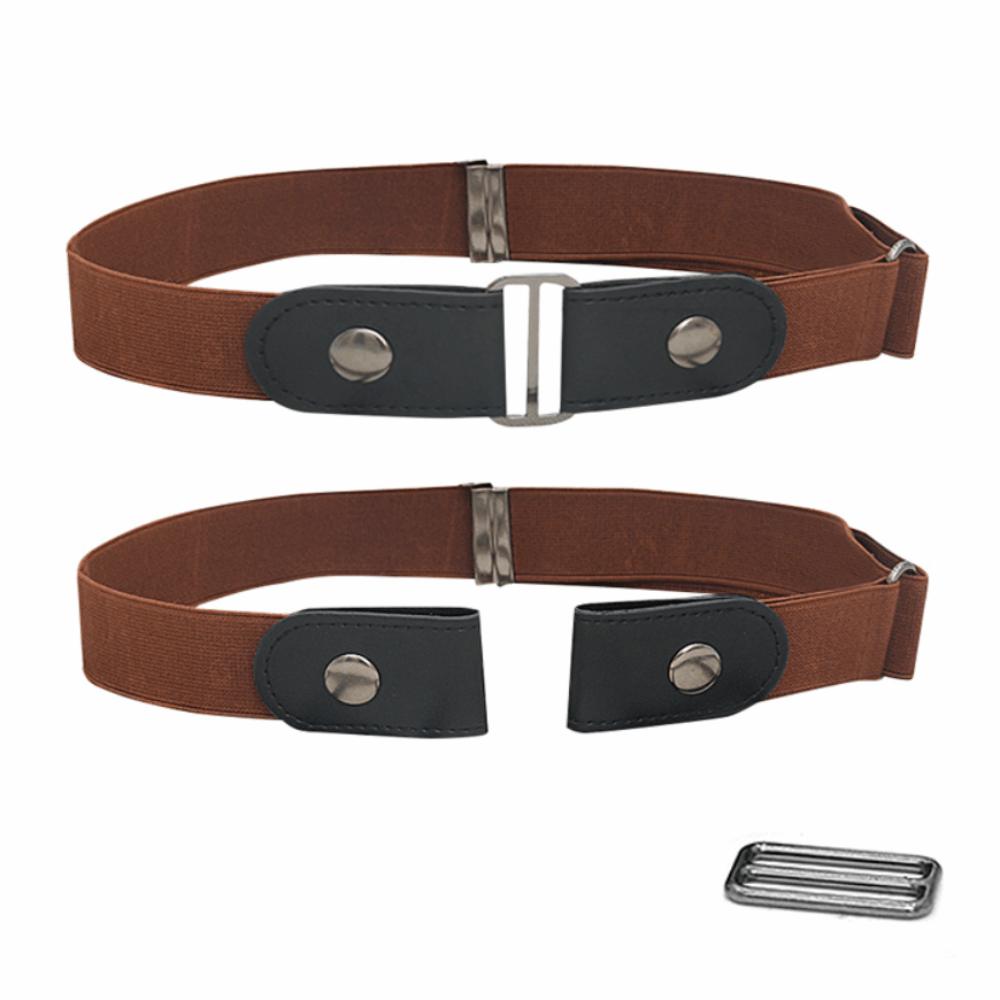 2PCS Elastic No Buckle Stretch Belt Adjustable Stretch Invisible Elastic Belt Woven Cloth with Detachable Clip