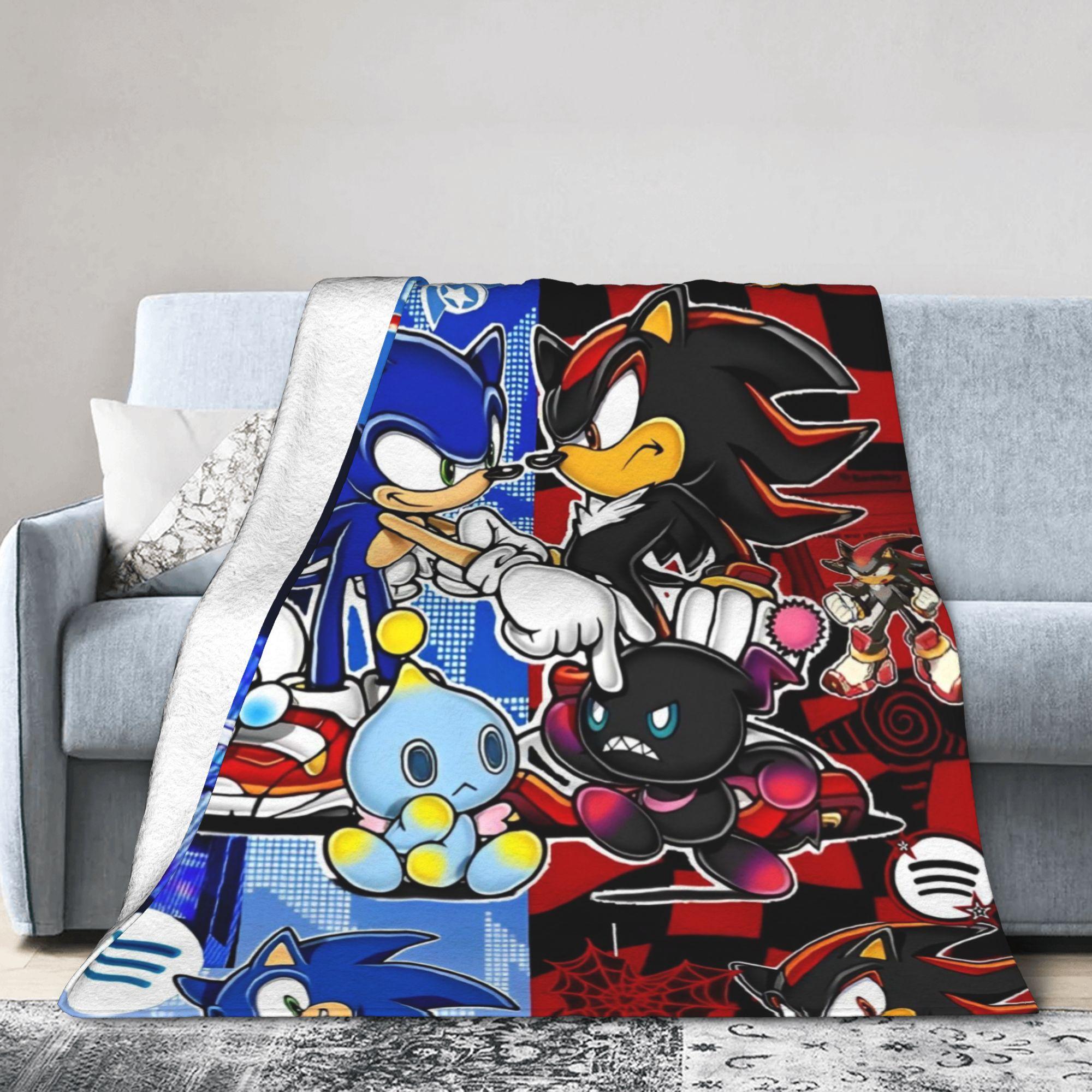 

Shadow Game Flannel Throw Blankets Soniced Cartoon Blankets for Home Outdoor Lightweight Bedspread 30x40in