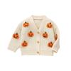 Halloween Pumpkin Knit Cardigan - V-Neck Long Sleeve Cover