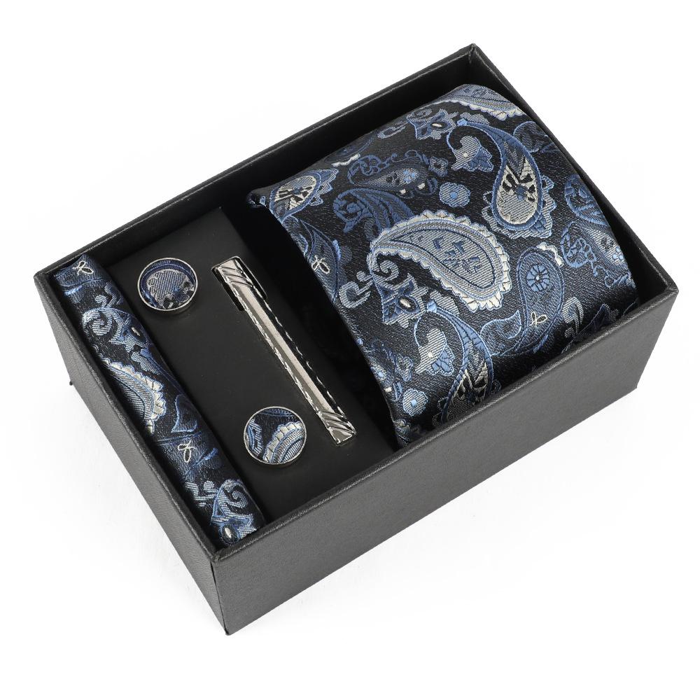 Heren Paisley Jacquard Stropdas met Cadeaubox - Elegante 8CM Cashew Design