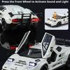 1:32 Scale Countach LBWK LP500S Car Model Toy Sound Light Pull Back Doors Opened High Simulation Cars Models Desktop Ornament