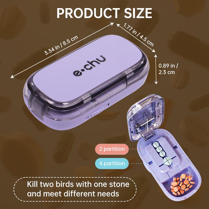 Pill Cutter With Invisible Storage Box Portable 2 In 1 Mini Drug Tablet Medicine Small Small Medicine Box Health Care Pills Case