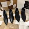 Small Size 2025 New Pointed Thin High Heel Deep Mouth Side Zipper Tide with Heightened Temperament British Style Women's Single Shoes