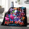 Killer Clown Horror Print Flanelldecke Hohe Qualität Warm Bequem Decke für Alle Jahreszeiten Perfekt für Geschenke Heimdekoration