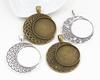 New Fashion 5pcs 25mm Inner Size Antique Silver Plated And Bronze Baroque Style Cabochon Base Setting Charms Pendant