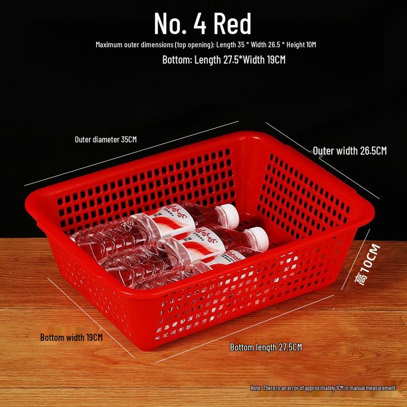 Large White Plastic Rectangular Kitchen Basket for Draining, Washing, and Storage