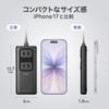 Sanwa Supply USB PD 100W GaN Slim Power Strip with 2 AC Outlets, 2 x USB-C, 1 x USB-A, Fast Charging for Laptops and Smartphones, Slim 18mm L-shaped P