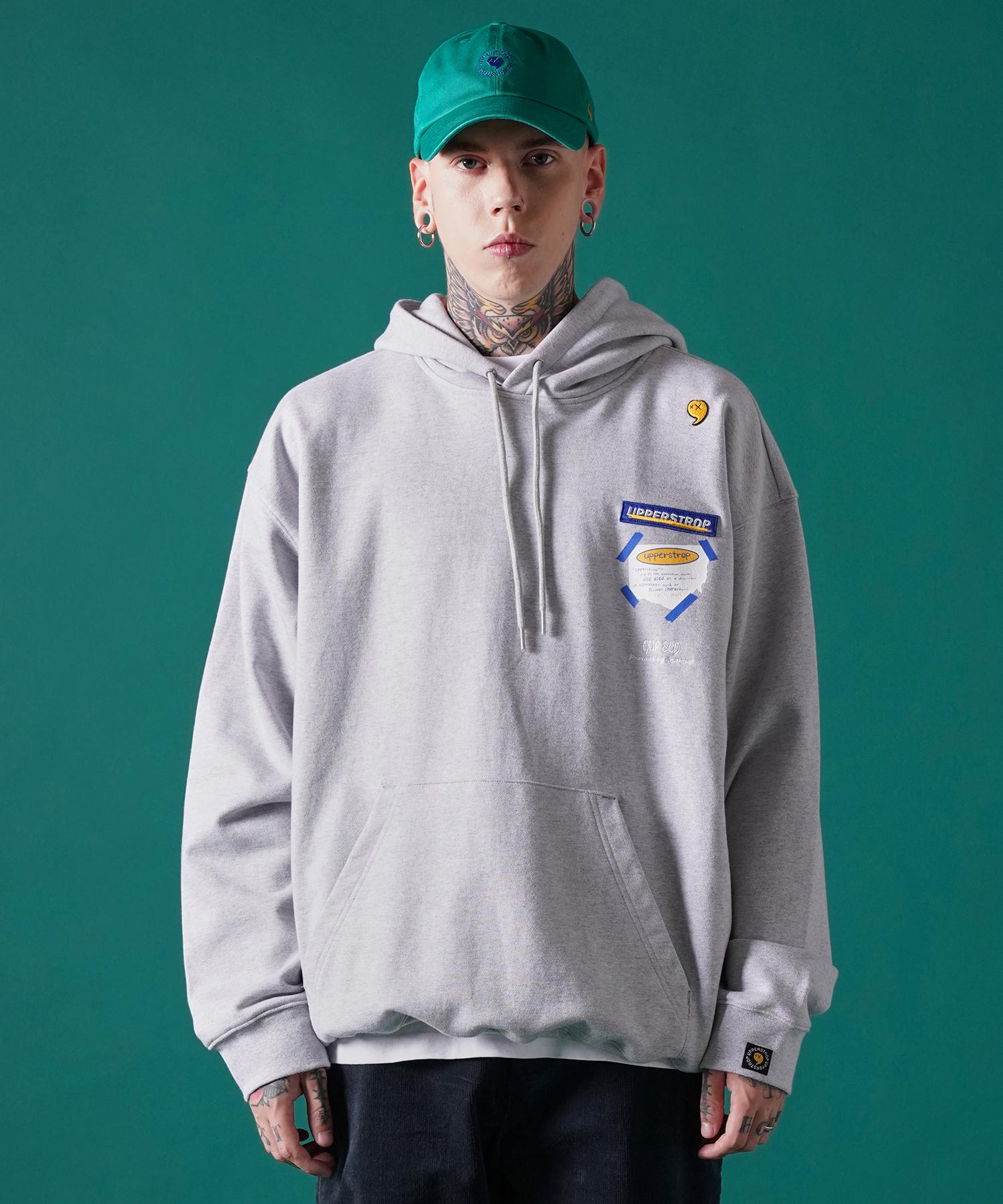 Upper Strop [Up9009] Upper Strop Lettering Hoodie Melange Gray L
