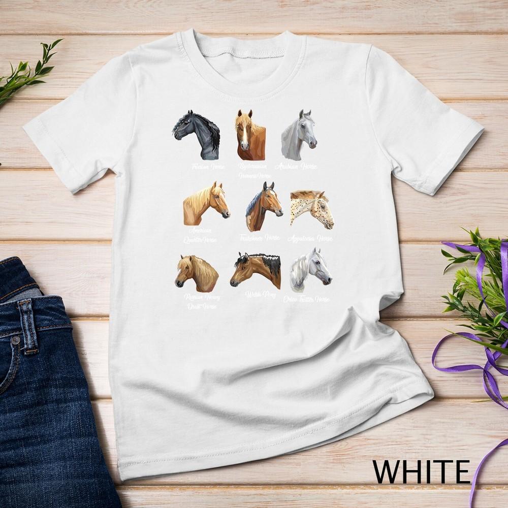 

Horse Breeds horseback riding Equestrian gift for women Unisex T-shirt 4XL