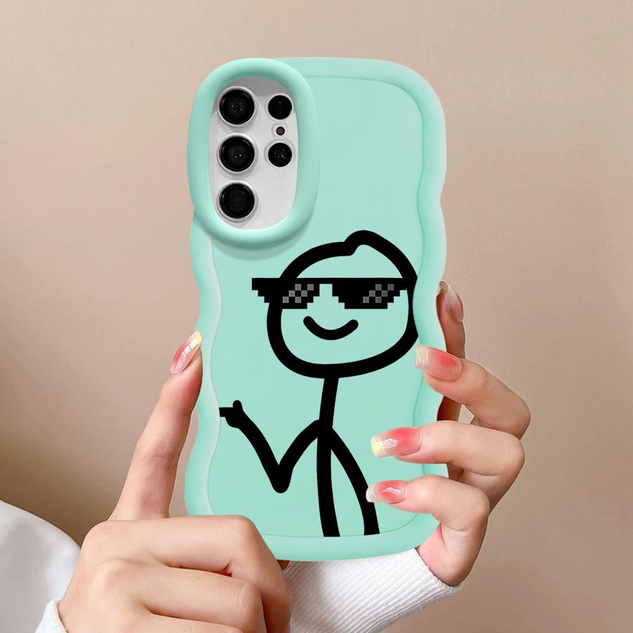 Cool Line People Soft Phone Cover Case for Samsung Galaxy S22 Ultra S24 S20 FE S21 S25 S23 Plus A25 A26 A34 A54 A35 A55 A24 A36