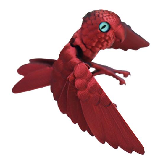 3D Printed Flexible Parrot Model Articulated Bird Figurine with Wing And Movable Joint Collectible Animal Ornaments for Home Office