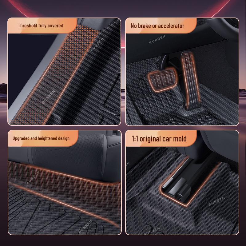 Lubbin TPE Waterproof Scratch-Resistant Floor Mats for BYD Song L - Custom Car Interior Accessories