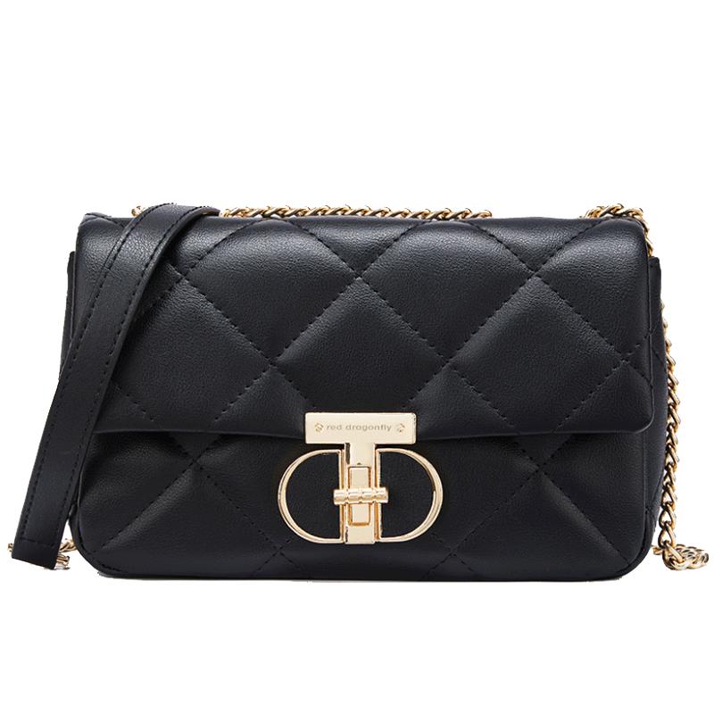 RED DRAGONFLY Leather Small Square Crossbody Bag