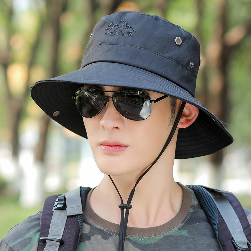 

Шляпа рыбака, мужская весенне-летняя солнцезащитная шляпа, складная солнцезащитная шляпа для альпинизма, мужская рыболовная шляпа с ремешком для лица