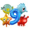 Ocean Crab Seahorse Starfish Dolphin Aluminum Film Balloon Birthday Party Styling Balloon Set