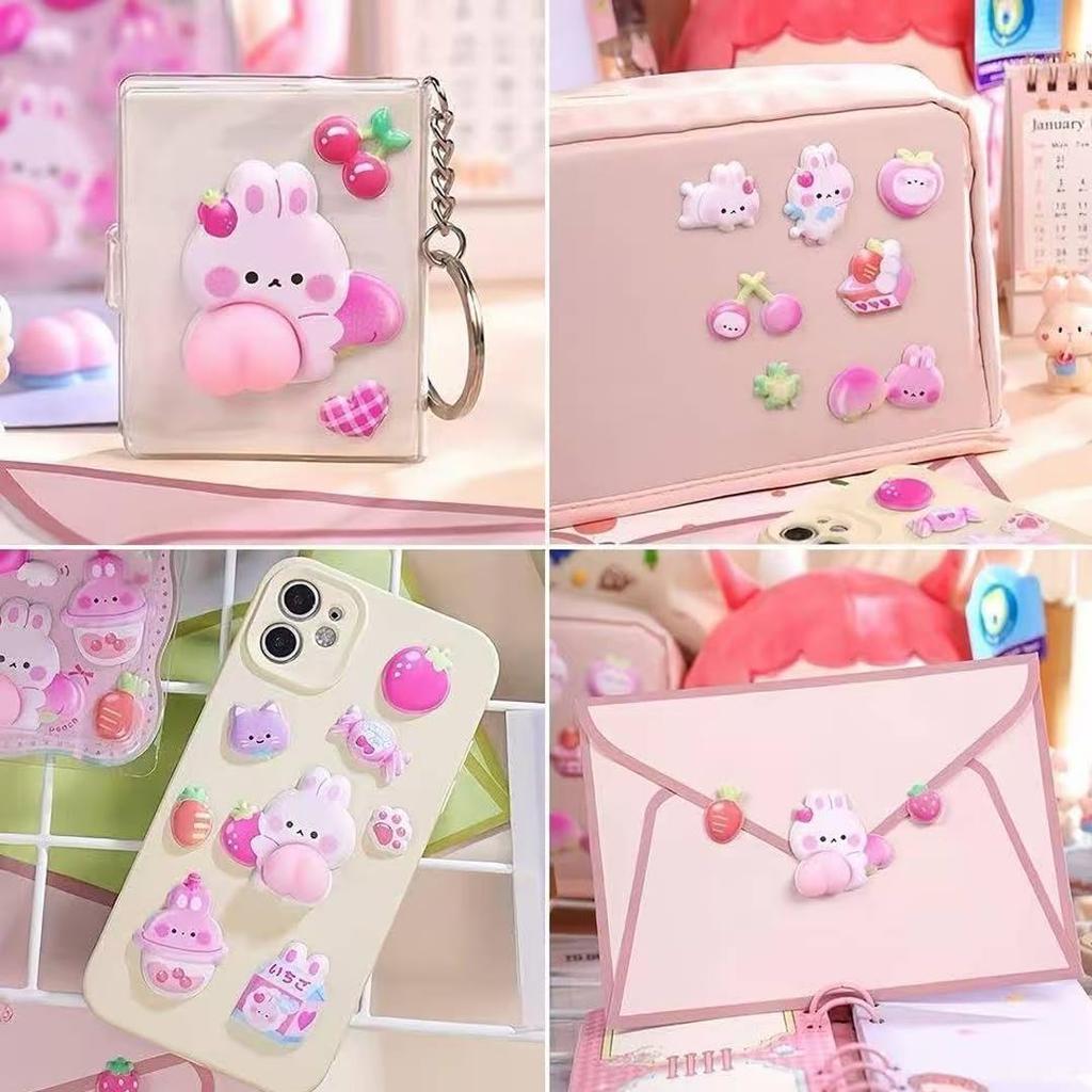 Cute 3D Squishy Butt DIY Diary Sparkly Girl Cell Phone 3D Reward Stickers of Stickers, Stickers, Decor, Decorations, (Set 2)