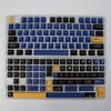 KBDiy Retro GMK Blue Samurai Keycap Korean Cherry Alice Split Space PBT Keycaps Custom For Aula F75 60 Mechanical Keyboard Gamer