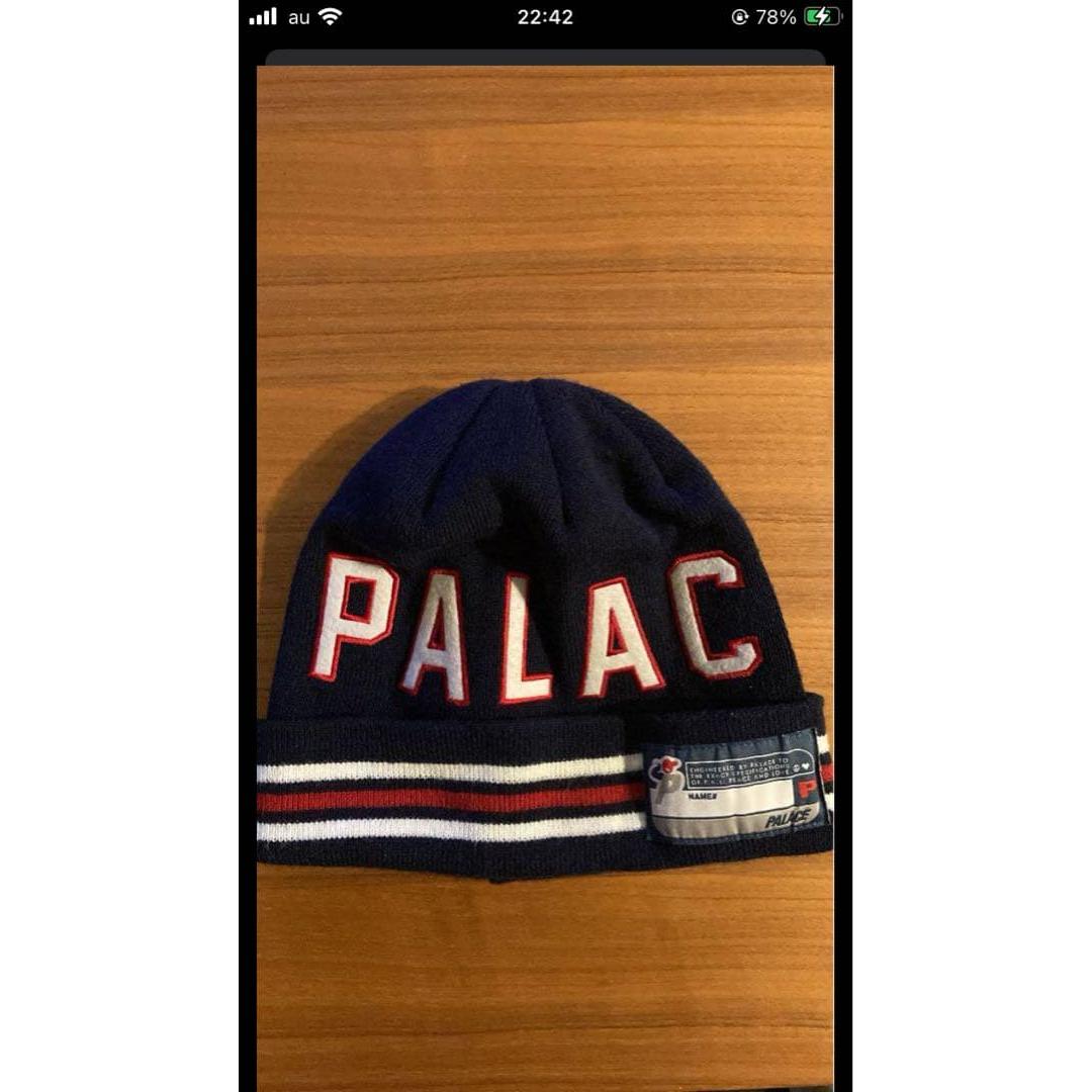 Used PALACE COLLEGE BEANIE NAVY