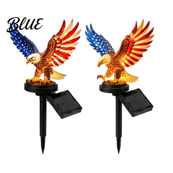 Bald Eagle Garden Decor America 250th Anniversary Solar Light Patriotic Memorial Day Decor Decoration Powered Stake Light for 4th of July