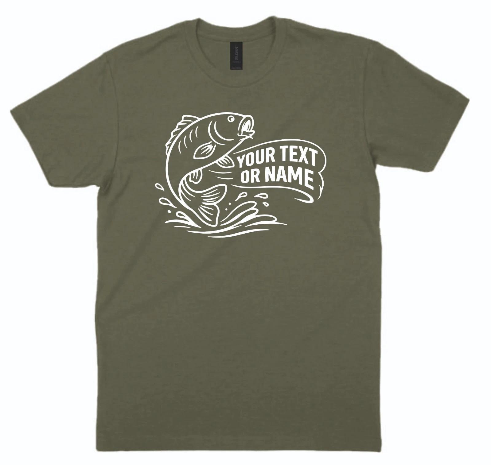 Personalised Carp Fishing T shirt Name Angler Gift Custom Tee M