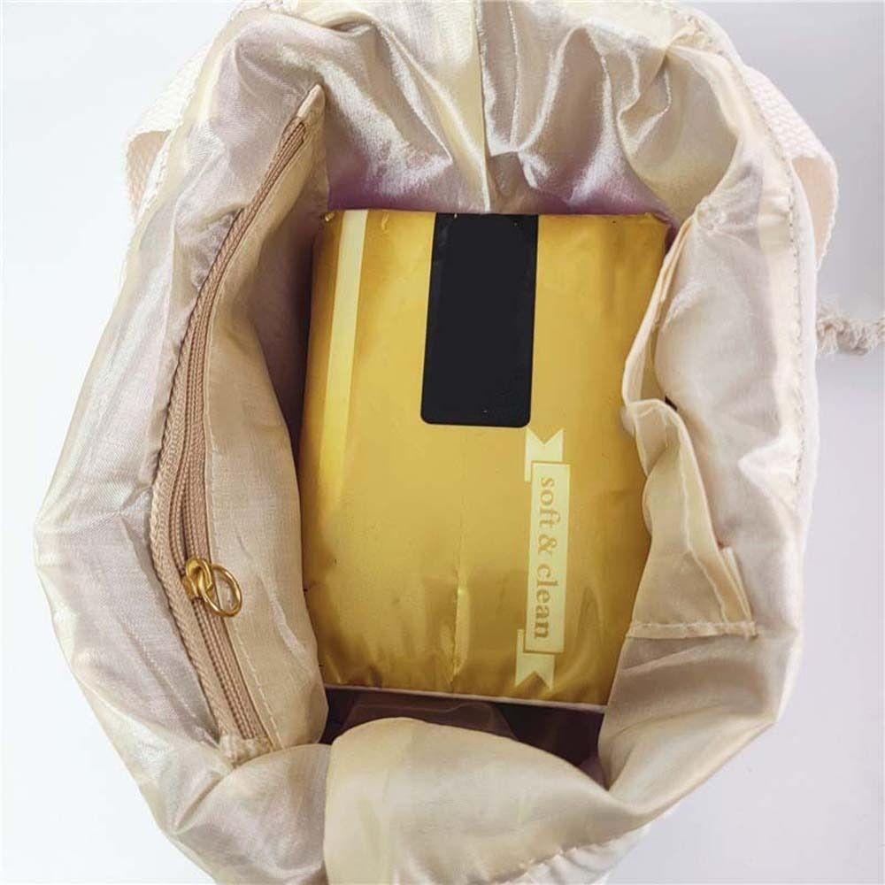Satin Silk Embroidery Flower Handbag Ruffle Floral Bucket Bag Sweet Hanfu Drawstrings Bag  Shopping