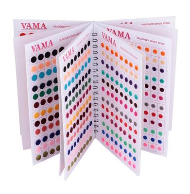 VAMA Premium Velvet Self-Adhesive Skin Simple Plain Round Multicolour Kumkum Sticker Bindiya Bindis Spiral Bindi Booklet for Women (Pack of 948 - B