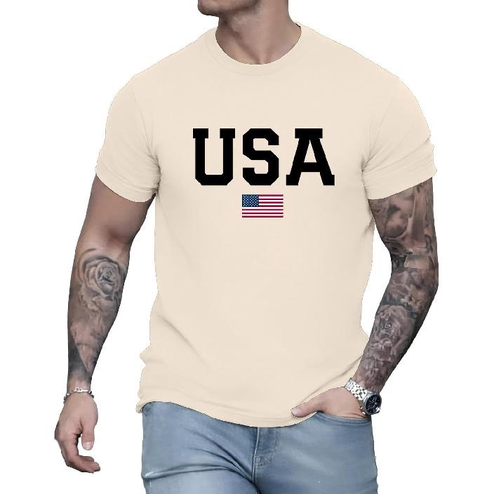 Mens USA Shirt American Flag Patriotic Graphic T Shirt