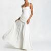Rock Damen Sommerkleid, Europäische und Amerikanische Damenbekleidung, Strandurlaub Stil Einfarbig Taille Hosenträgerkleid