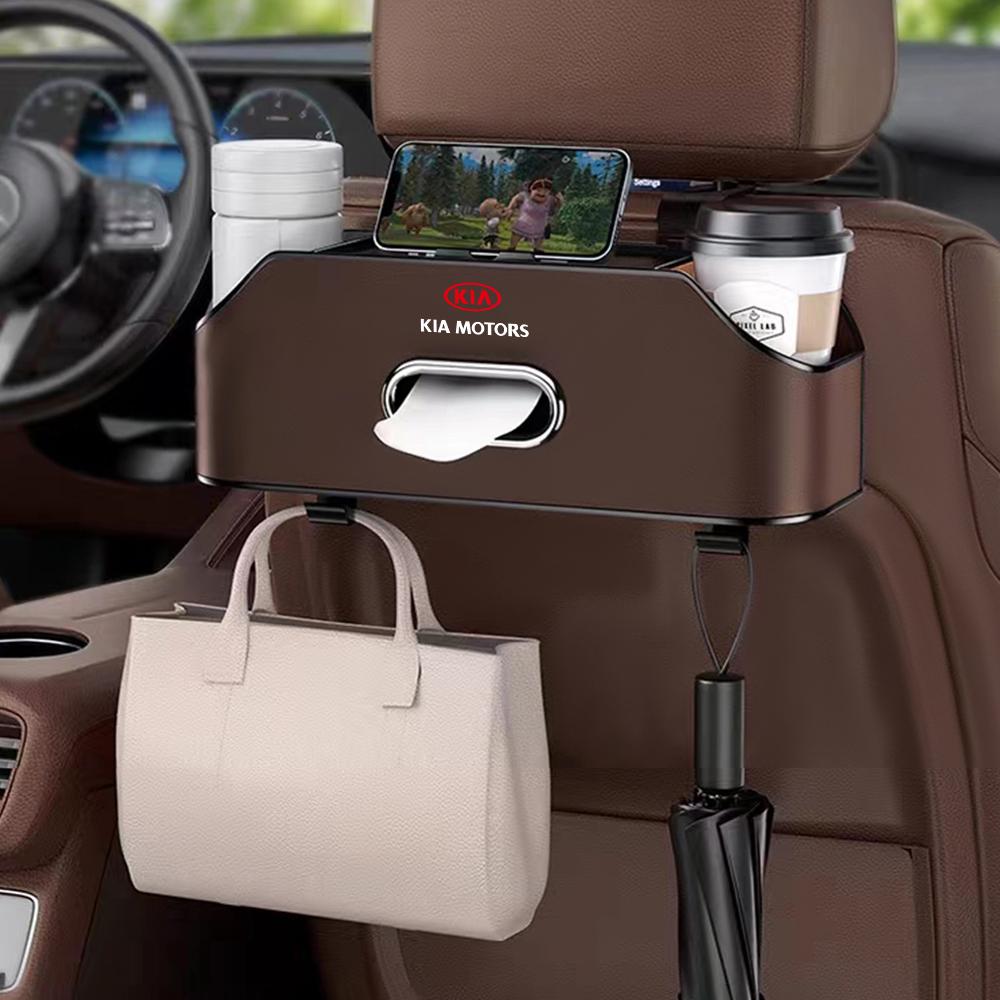 2026 Horká Samolepka na Auto Multifunkční Úložný Box na Zadní Sedadlo Auta Držák na Nápoje Organizér na Ubrousky Pro KIA KN Stinger RIO Sorento