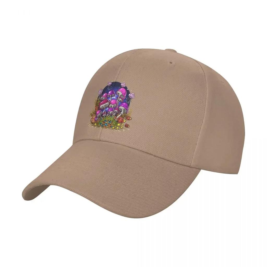 Psychedelic Magic Mushrooms Print Baseball Cap Cotton Adjustable Streetwear Casual Cap for Unisex